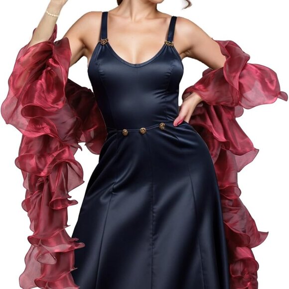 Flapper Boa Costume - 6.3ft Gatsby Organza Boas Wedding Shawl Wraps 1920s Access